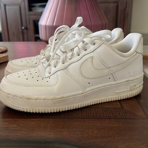 White Nike Air Force ones , Womens Size 6